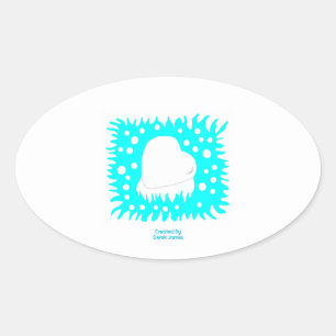 Sticker ovale du Coeur des neiges d'hiver