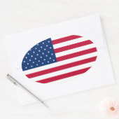 Sticker ovale du drapeau américain (Enveloppe)