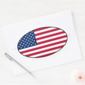 Sticker ovale du drapeau américain (Enveloppe)