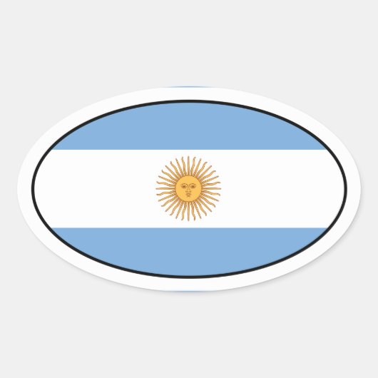 Sticker ovale du drapeau argentin (Devant)