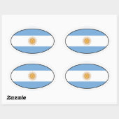Sticker ovale du drapeau argentin (Feuille)