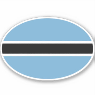 Sticker Ovale du drapeau botswanais