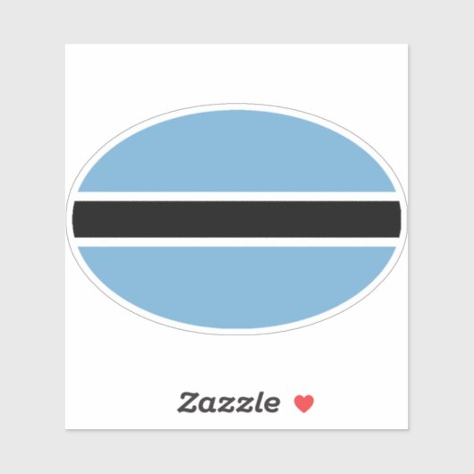 Sticker Ovale du drapeau botswanais (Feuille)