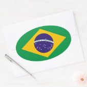 Sticker ovale du drapeau brésilien (Enveloppe)