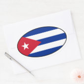 Sticker ovale du drapeau cubain (Enveloppe)