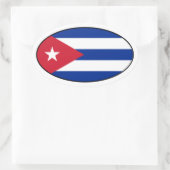Sticker ovale du drapeau cubain (Sac)