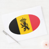 Sticker ovale du drapeau de l'État de Belgique (Enveloppe)