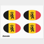 Sticker ovale du drapeau de l'État de Belgique (Feuille)
