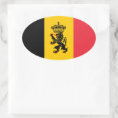 Sticker ovale du drapeau de l'État de Belgique (Sac)
