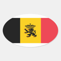 Sticker ovale du drapeau de l'État de Belgique