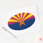Sticker ovale du drapeau de l'État de l'Arizona (Enveloppe)