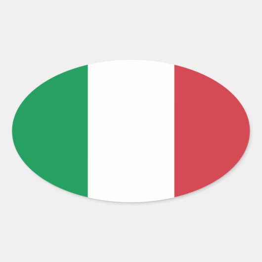 Sticker ovale du drapeau de l'Italie (Devant)