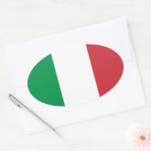 Sticker ovale du drapeau de l'Italie (Enveloppe)