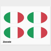 Sticker ovale du drapeau de l'Italie (Feuille)