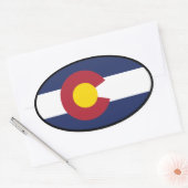 Sticker ovale du drapeau du Colorado (Enveloppe)