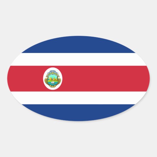 Sticker ovale du drapeau du Costa Rica (Devant)