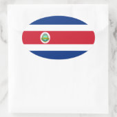 Sticker ovale du drapeau du Costa Rica (Sac)