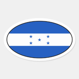 Sticker ovale du drapeau du Honduras