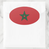 Sticker ovale du drapeau du Maroc (Sac)