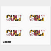 Sticker ovale du drapeau du Maryland (Feuille)