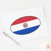 Sticker ovale du drapeau du Paraguay (Enveloppe)