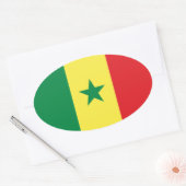 Sticker ovale du drapeau du Sénégal (Enveloppe)