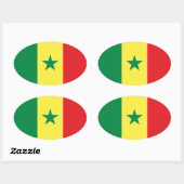 Sticker ovale du drapeau du Sénégal (Feuille)