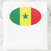 Sticker ovale du drapeau du Sénégal (Sac)