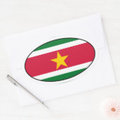 Sticker ovale du drapeau du Suriname (Enveloppe)