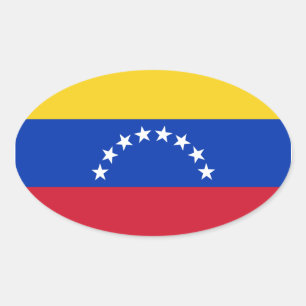 Sticker ovale du drapeau du Venezuela