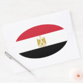 Sticker ovale du drapeau égyptien (Enveloppe)