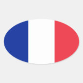 Sticker ovale du drapeau français (Devant)