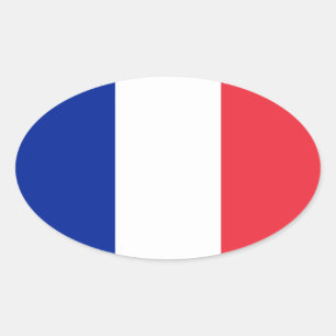 Sticker ovale du drapeau français