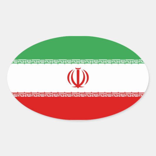 Sticker ovale du drapeau iranien (Devant)