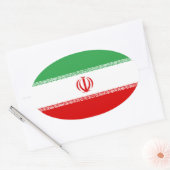 Sticker ovale du drapeau iranien (Enveloppe)