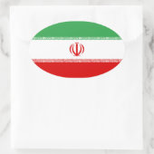 Sticker ovale du drapeau iranien (Sac)