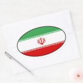 Sticker ovale du drapeau iranien (Enveloppe)