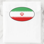 Sticker ovale du drapeau iranien (Sac)