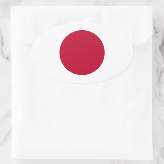 Sticker ovale du drapeau japonais (Sac)