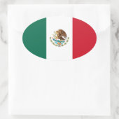 Sticker ovale du drapeau mexicain (Sac)