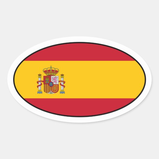Sticker ovale du drapeau national d'Espagne (Devant)