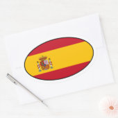 Sticker ovale du drapeau national d'Espagne (Enveloppe)