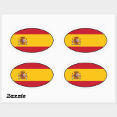 Sticker ovale du drapeau national d'Espagne (Feuille)
