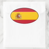 Sticker ovale du drapeau national d'Espagne (Sac)