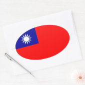 Sticker ovale du drapeau taïwanais (Enveloppe)
