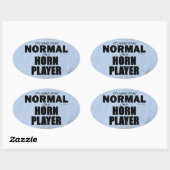 Sticker ovale du joueur de corne normale (Feuille)