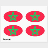 Sticker ovale du Maroc (Feuille)