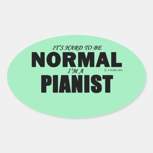 Sticker ovale du pianiste normal (Devant)