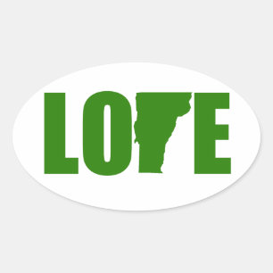 Sticker ovale du Vermont Love