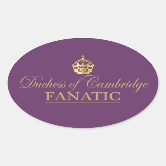 Sticker Ovale Duchesse de Cambridge Fanatic (Devant)